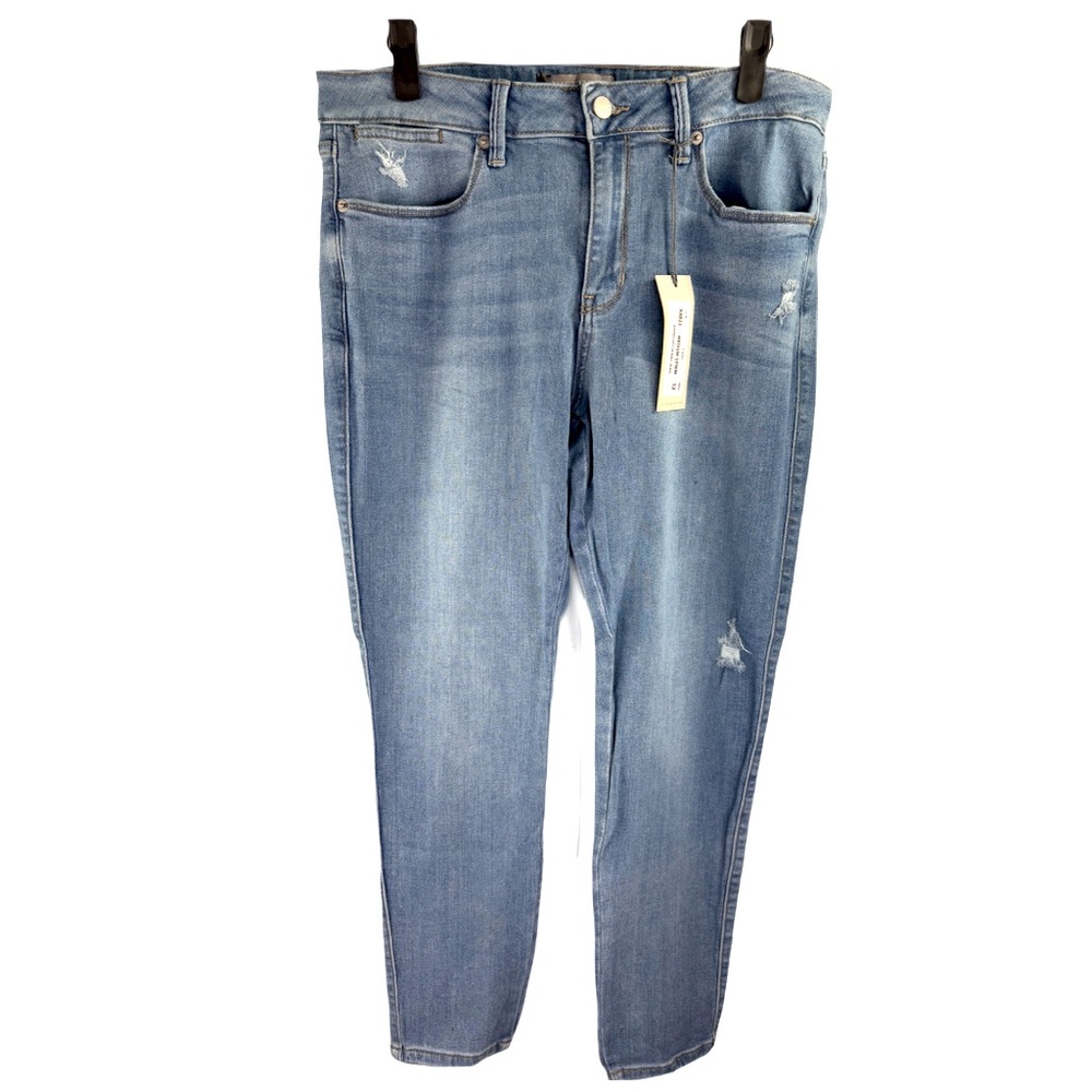 JUST USA Straight Leg Skinny Jeans Light Blue Wash Sz 32 14 NWT